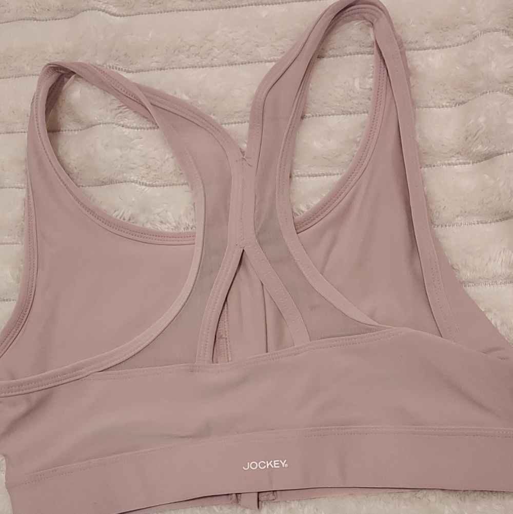 4/$18 Jockey Women's Zip Front Sports Bra - Light Pink - Picture 3 of 3